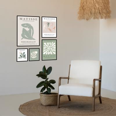 SET 5 CUADROS MATISSE VERDE